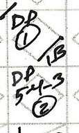 Hand-scored 5-4-3 double play showing both the batter’s cell and the runner’s cell — scorecard by Rick Moreno